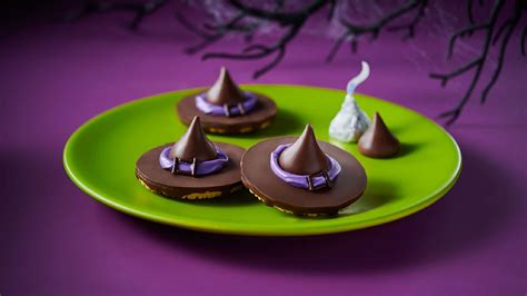 Witches hat cookies with fudge stripe cookies